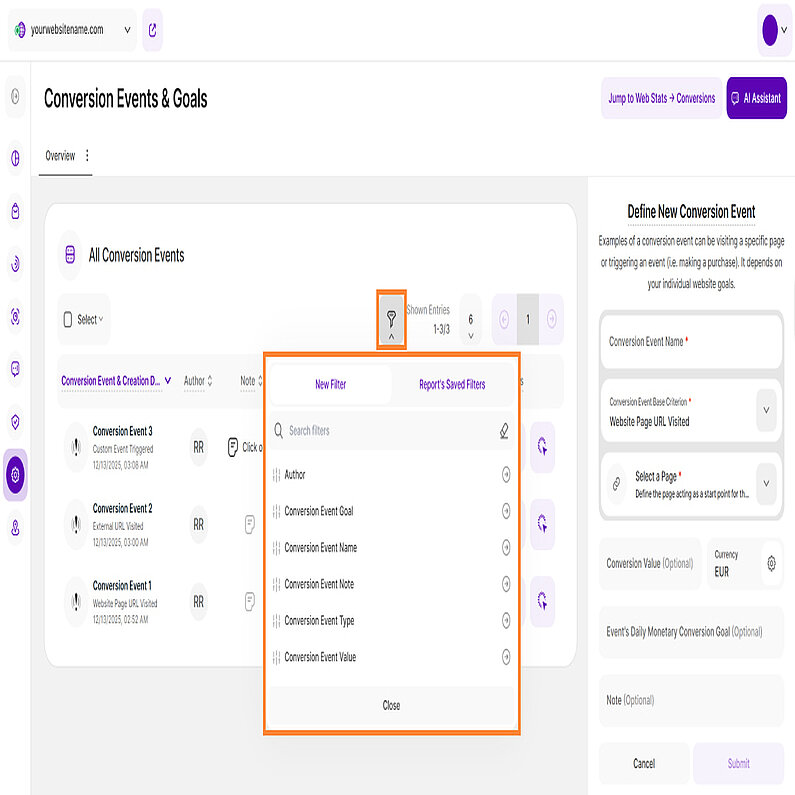 Apply Filtering to All Conversion Events