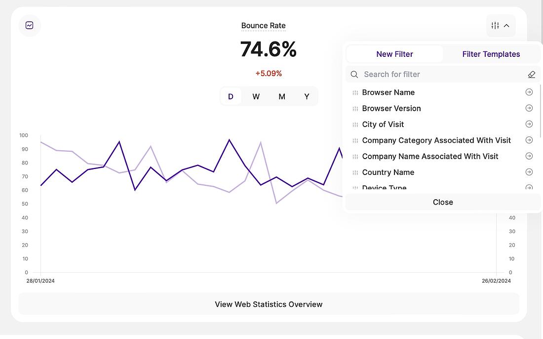 Dashboards New Filtering Options