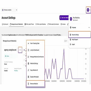 Account Settings Delete Website Account Settings Delete Website