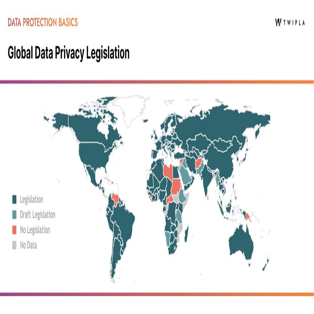 Click on this image to jump to an interactive version on UNCTAD's website A global map of the status of national privacy legislation