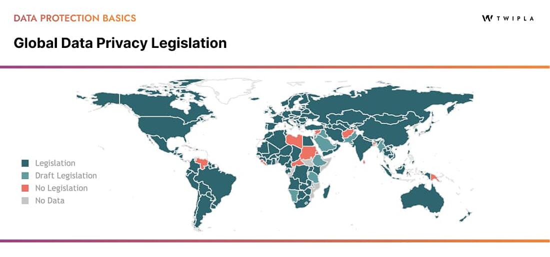 A global map of the status of national privacy legislation