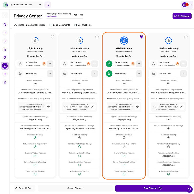 GDPR Privacy Mode GDPR Privacy Mode