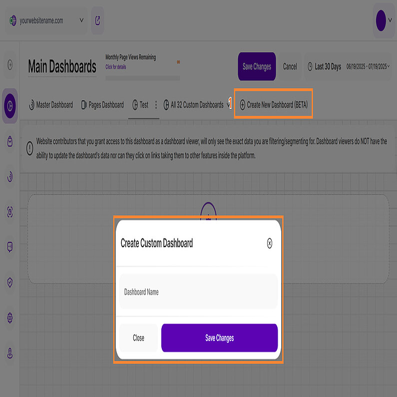 Ein neues benutzerdefiniertes Dashboard erstellen Ein neues benutzerdefiniertes Dashboard erstellen