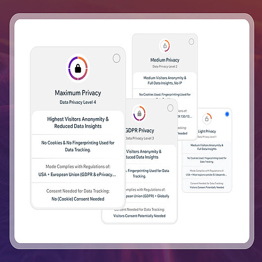 TWIPLA's privacy center makes it easy for Thoughbot to calibrate analytics to their privacy-first principles TWIPLA's dynamic website analytics privacy settings