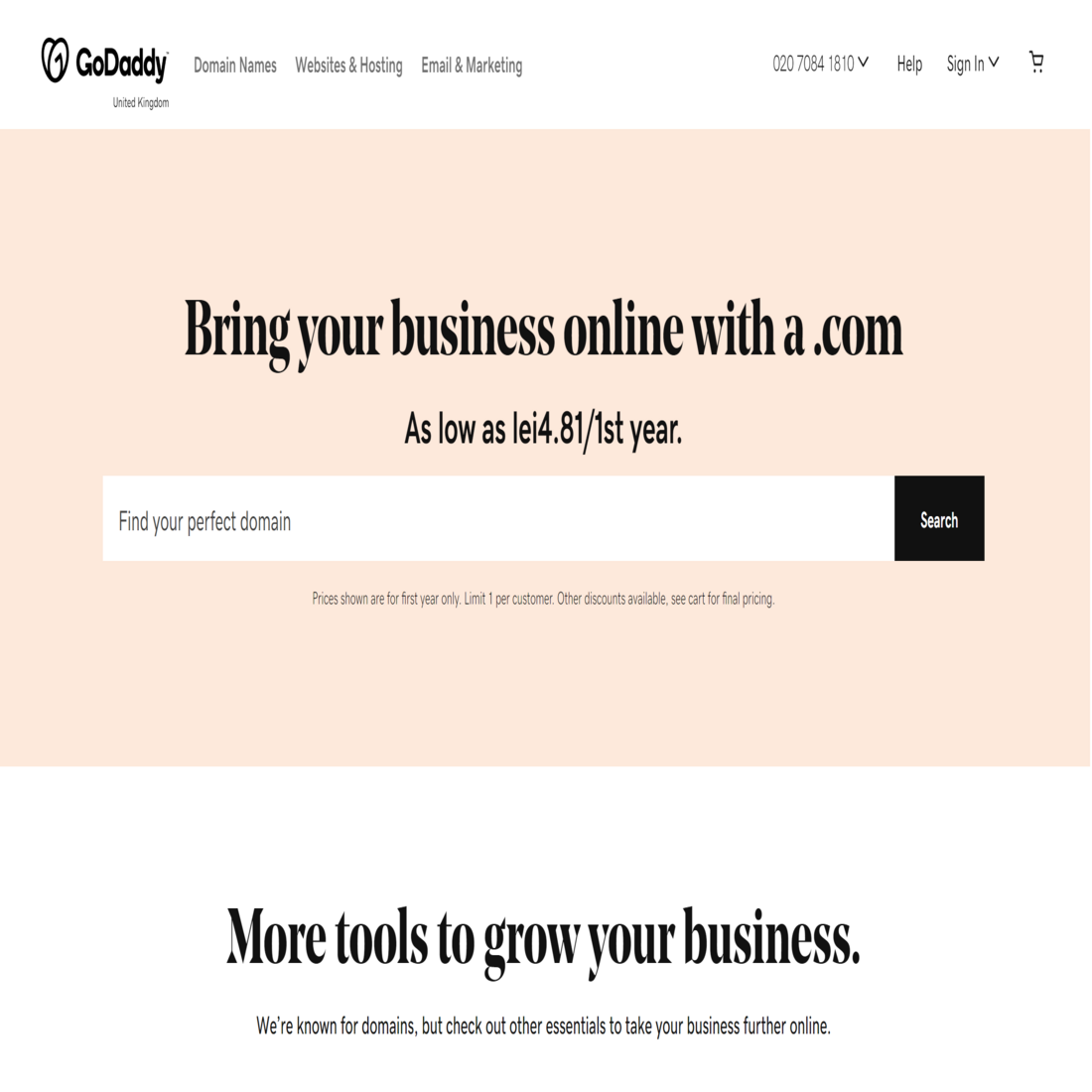 GoDaddy Website-Baukasten