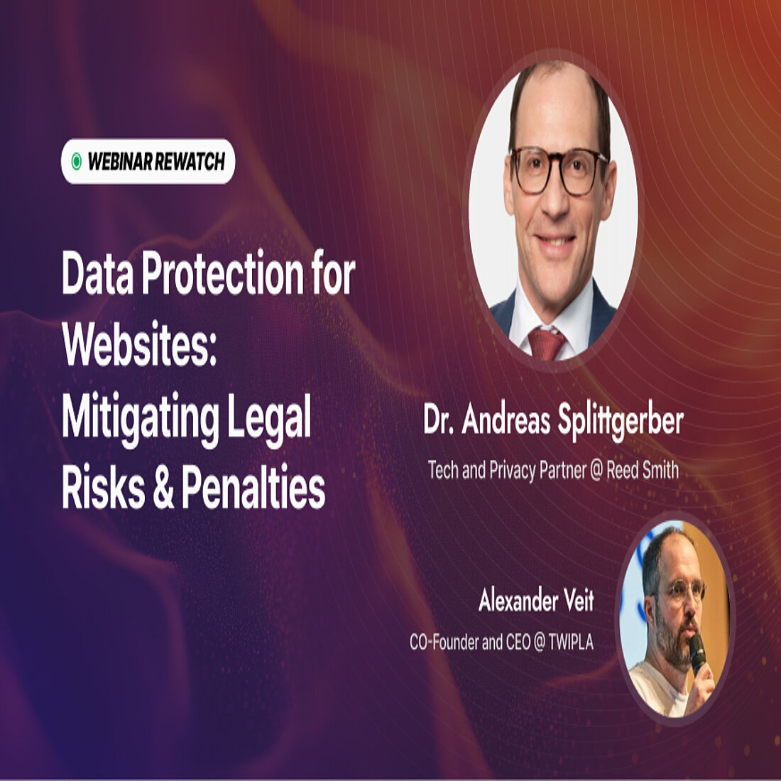 Legal clarity meets platform insight in this expert-led compliance webinar Webinar promo image with Dr. Splittgerber and Alexander Veit