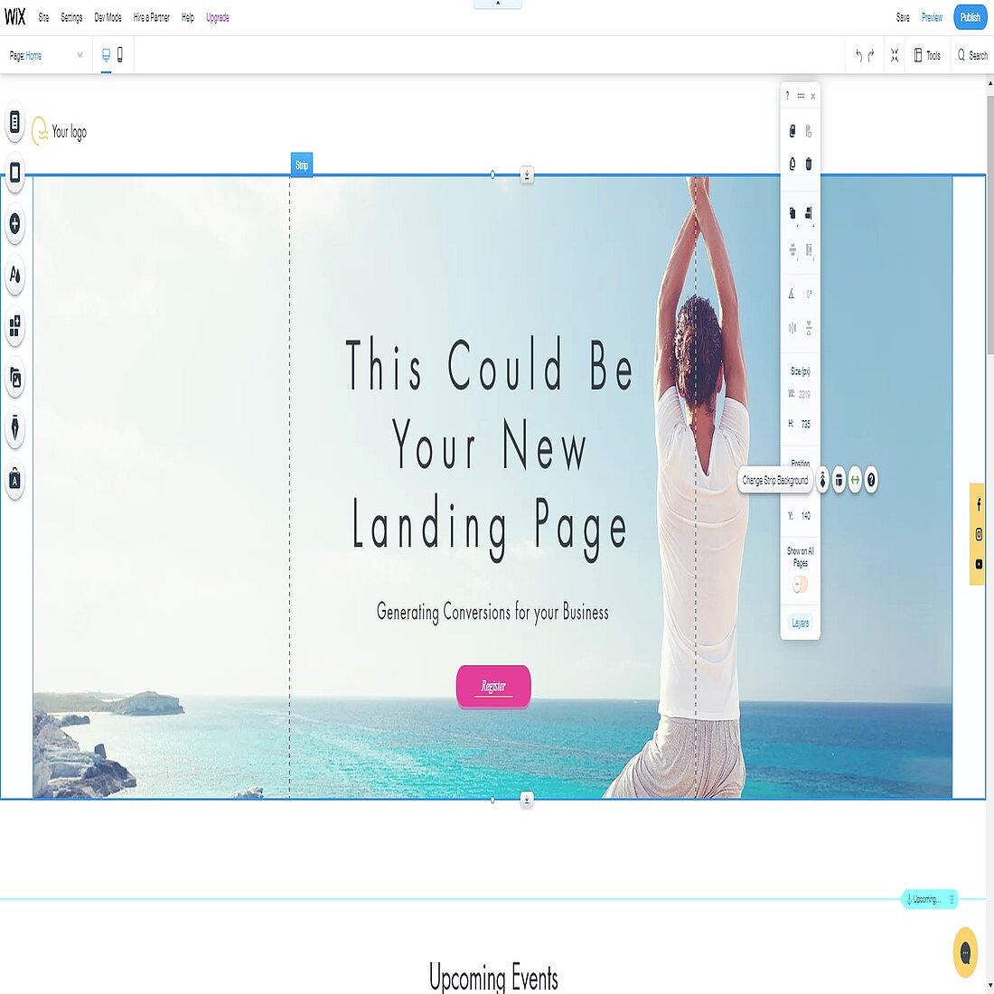 Creating an effective landing page on Wix