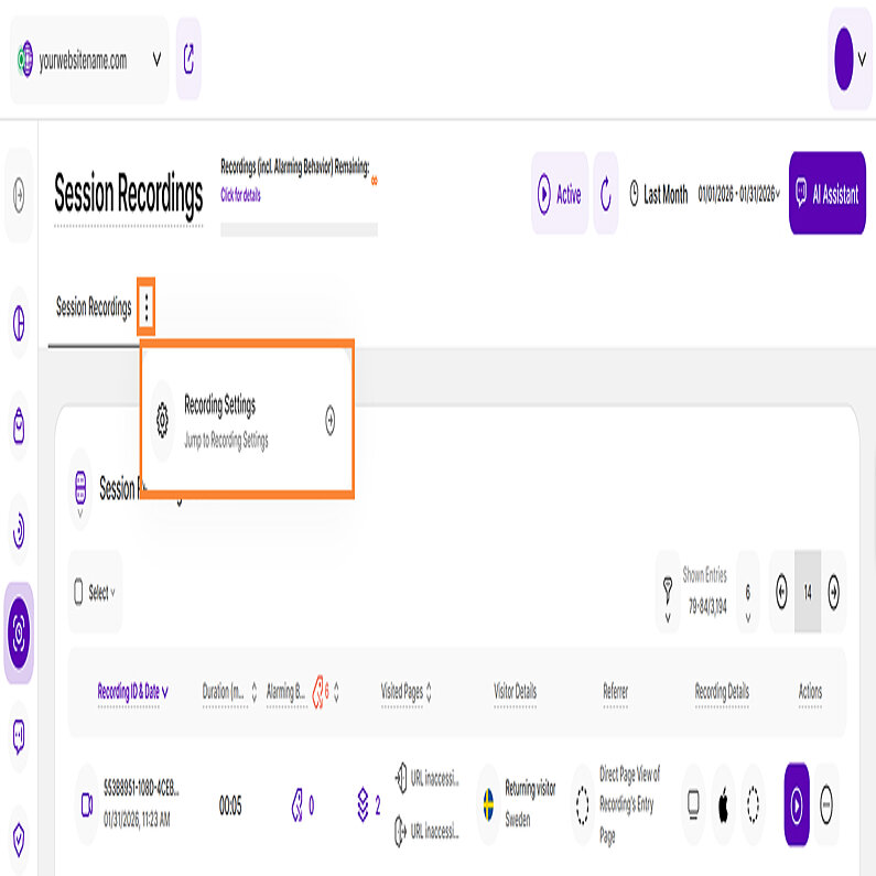 Manage Your Session Recordings Settings