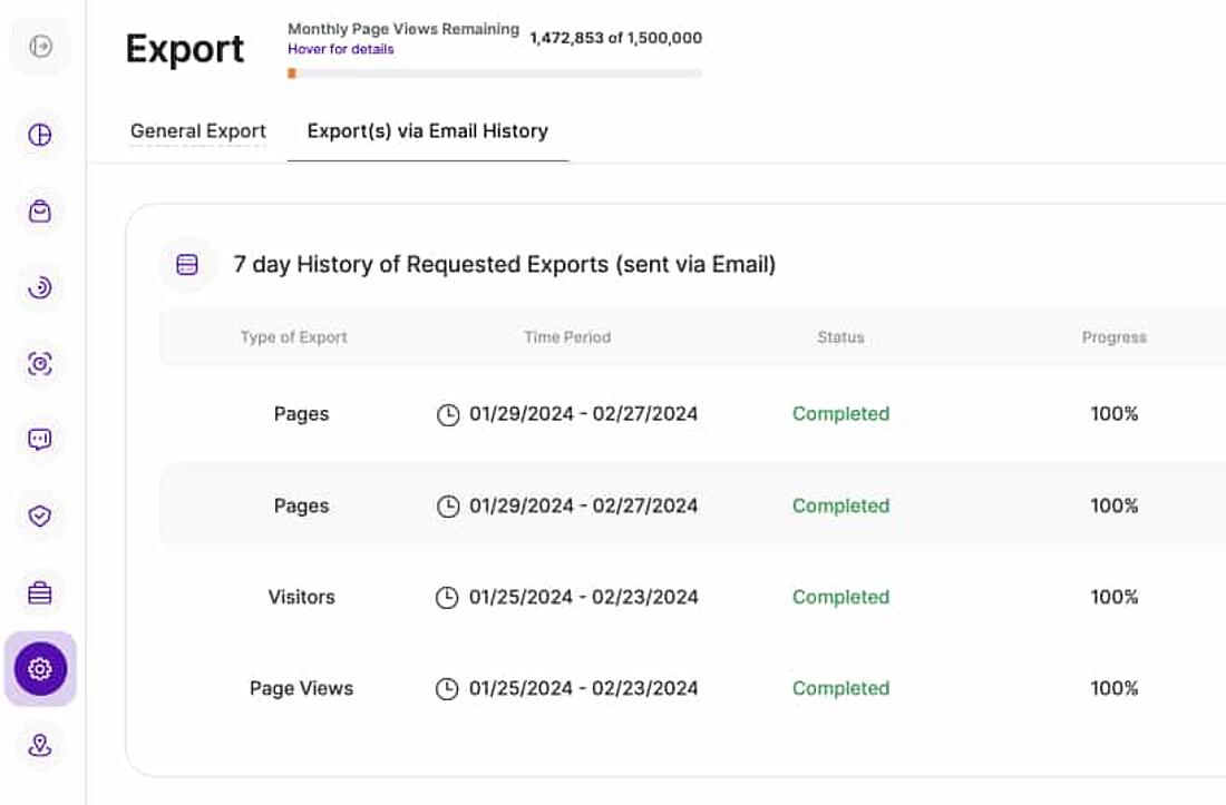 Data Export Request Email Notifications