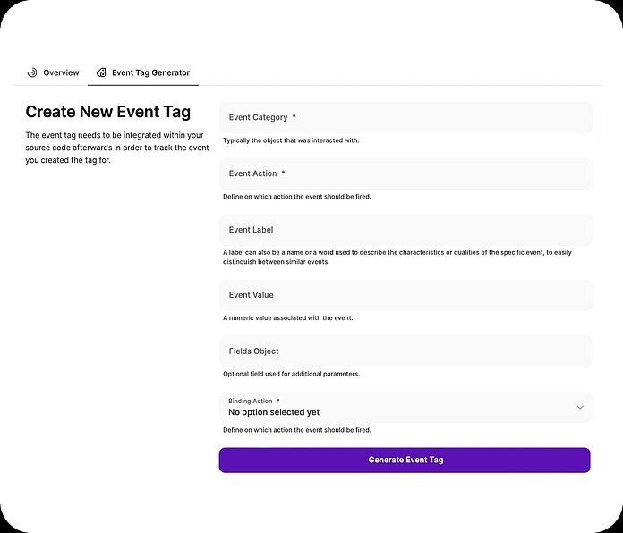 Event tracking - event tag generator - TWIPLA Website Intelligence