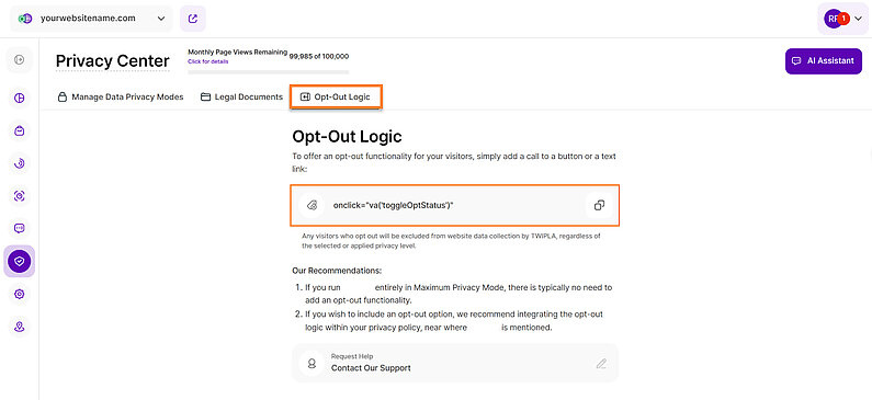 Verstehen der Opt-Out-Funktionalität