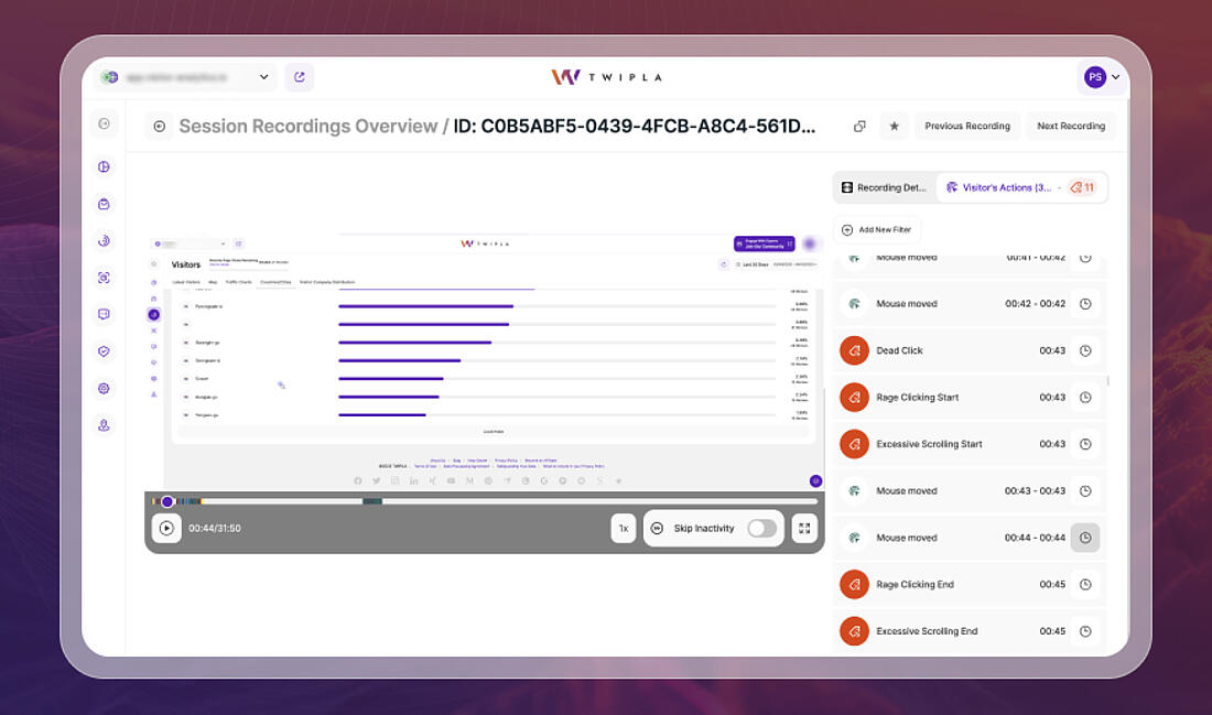 Explore the Website Usability report block