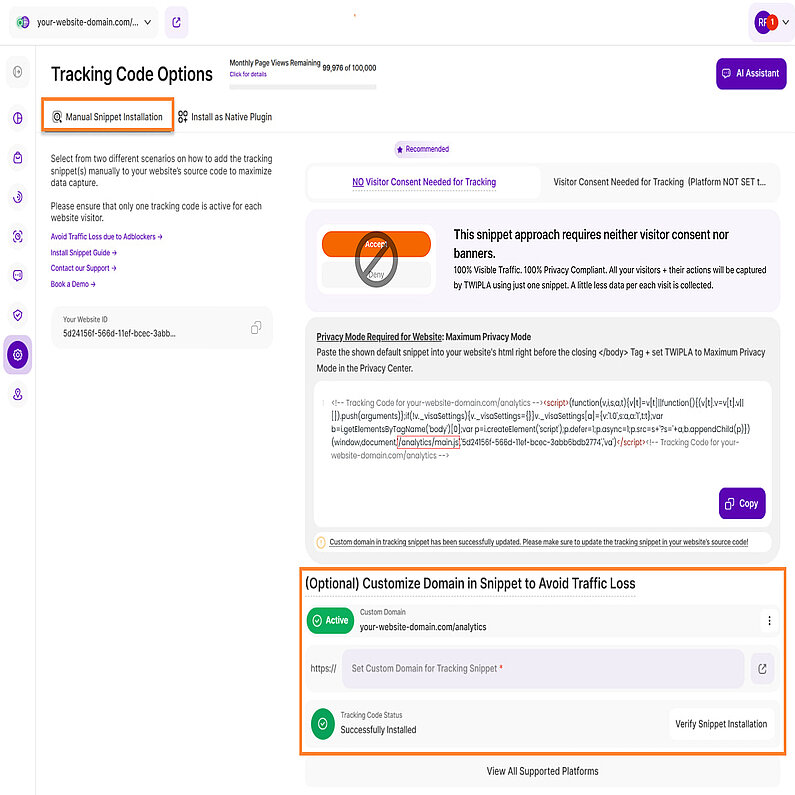 Konfigurieren der benutzerdefinierten Domain unter Verwendung der gleichen Domain der Webseite 