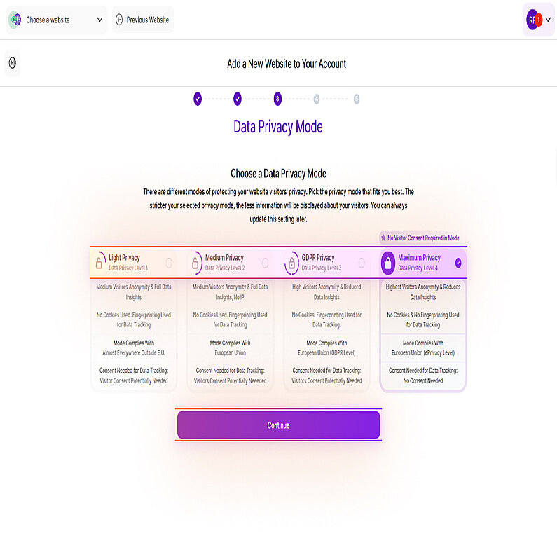 Choose a data privacy mode