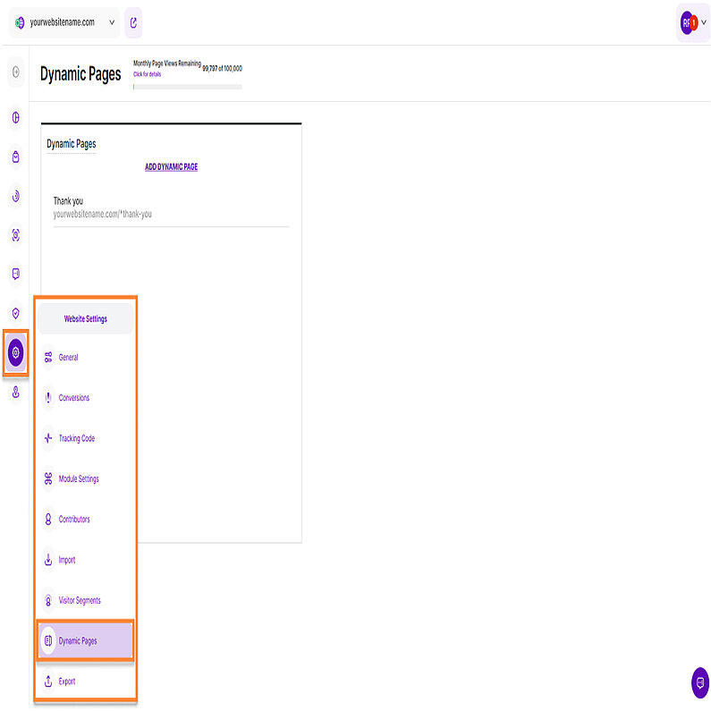 Configurarea paginii dinamice Configurarea paginii dinamice