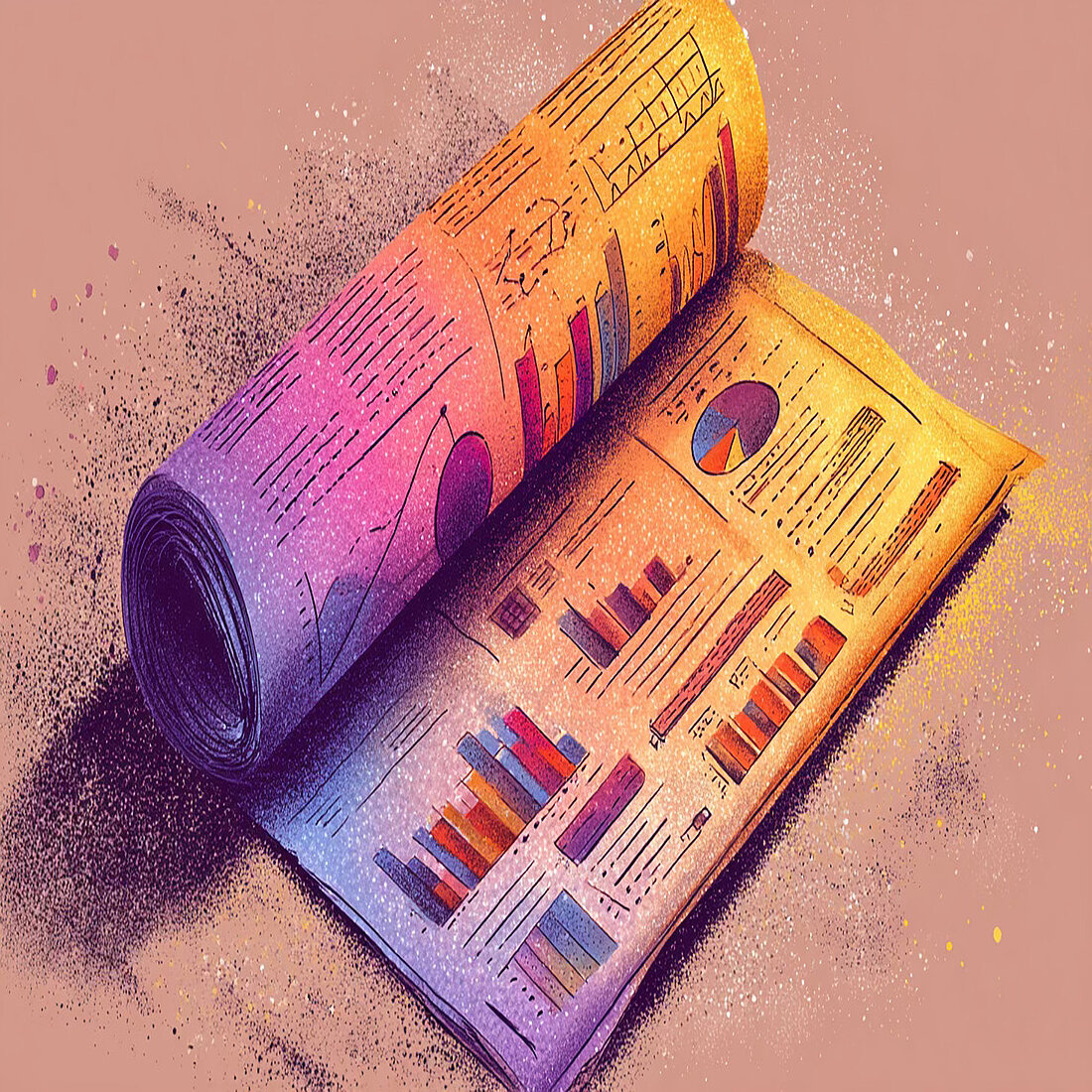 Illustration of a newspaper, representing website analytics news from TWIPLA