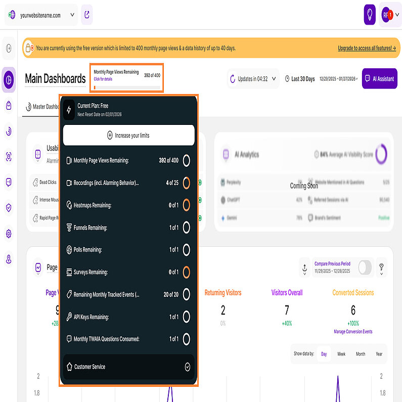 Hilfetext zum Funktionszähler
