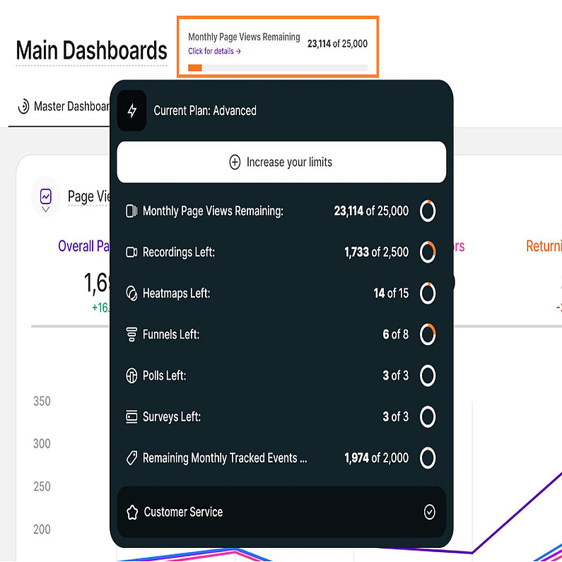Tooltip des Funktionszählers Tooltip des Funktionszählers