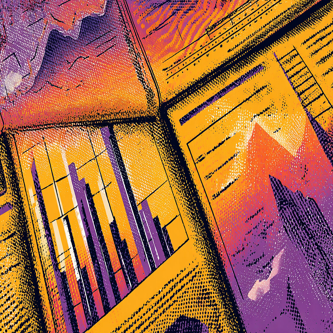 Website Intelligence News Roundup July 2025 Lichtenstein-style graphic of a website intelligence newspaper, representing our website intelligence news roundup