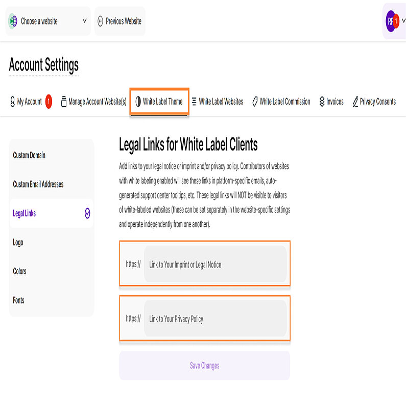Adăugați linkuri juridice Adăugați linkuri juridice