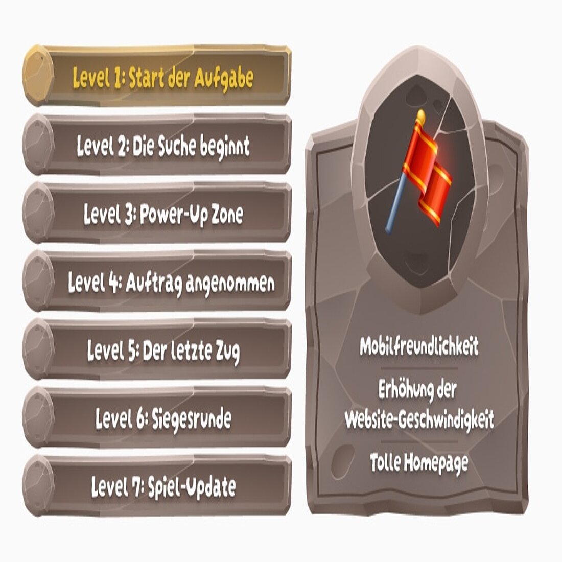 E-Commerce-Optimierung bedeutet, dass Ihre Website für jeden gut funktioniert Grafik E-Commerce-Optimierung Level 1