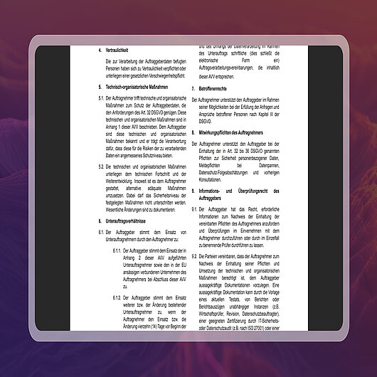 Auszug aus der Datenverarbeitungsvereinbarung von TWIPLA mit dokumentierten Datenaufbewahrungsfristen, Löschverpflichtungen und Bedingungen für die Speicherbegrenzung, die zur Überprüfung der Anforderungen der DSGVO an die Aufbewahrung und Löschung von Daten verwendet werden