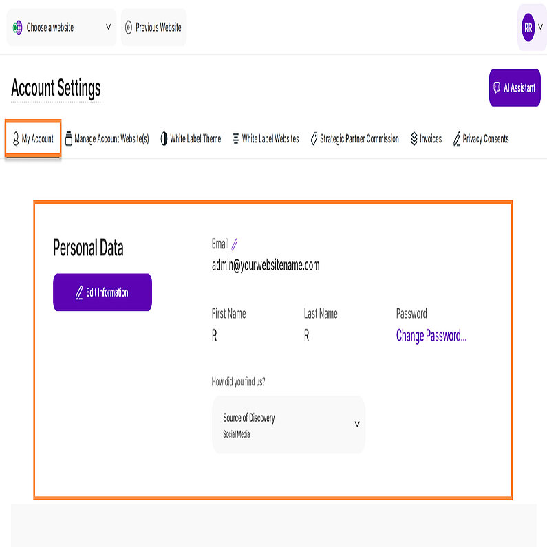Verwalten Sie Ihre persönlichen Daten