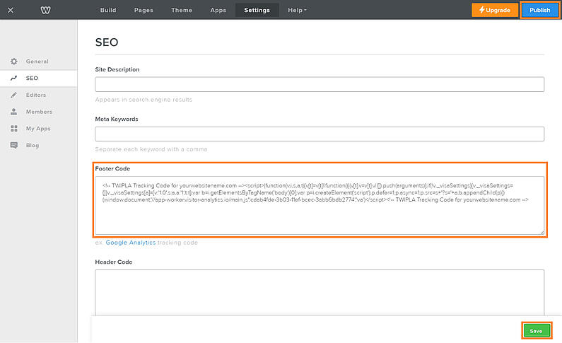 add tracking code