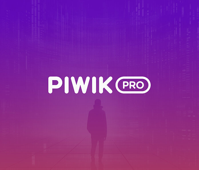 Ein abstraktes Bild, das Piwik PRO mit einem zentrierten Logo darstellt