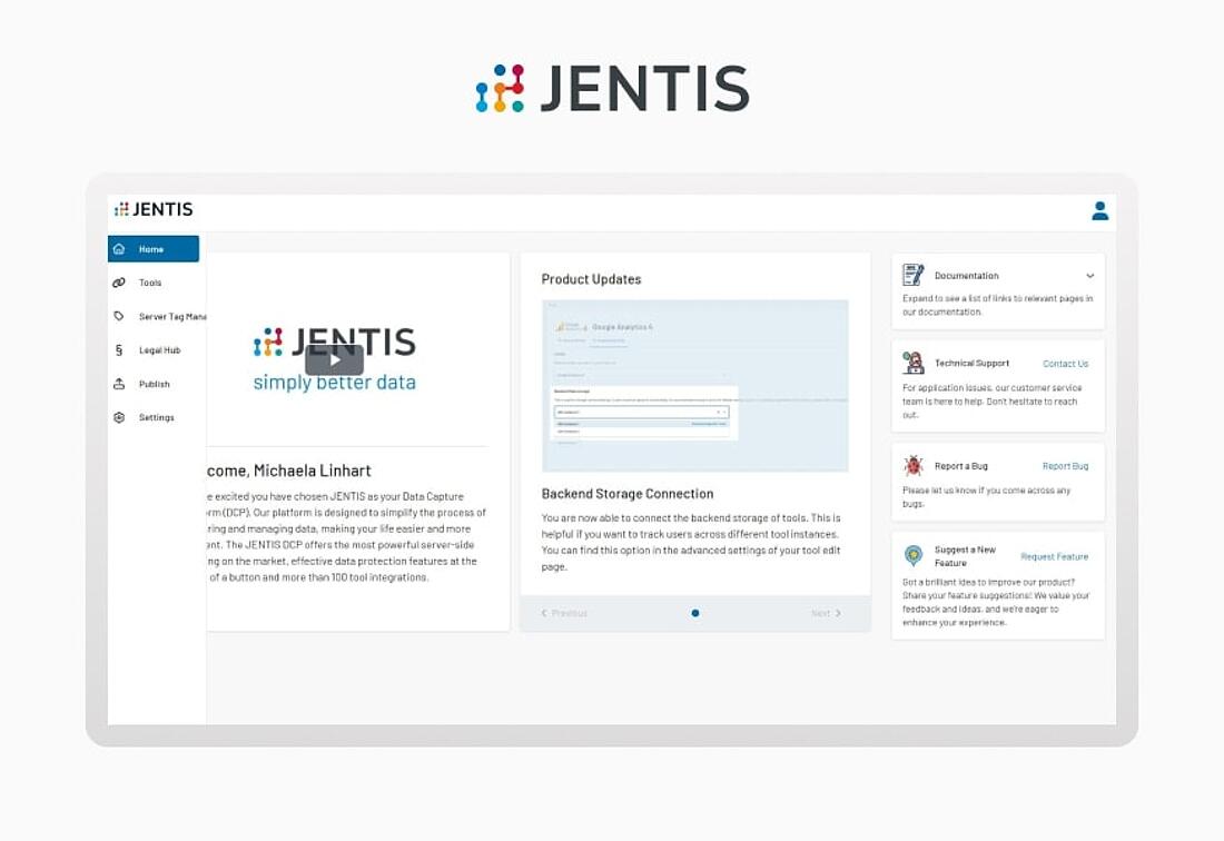 JENTIS cookieless tracking platform interface