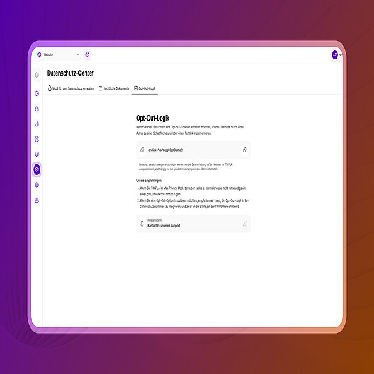 Datenschutz-Center-Schnittstelle mit Opt-out-Logik