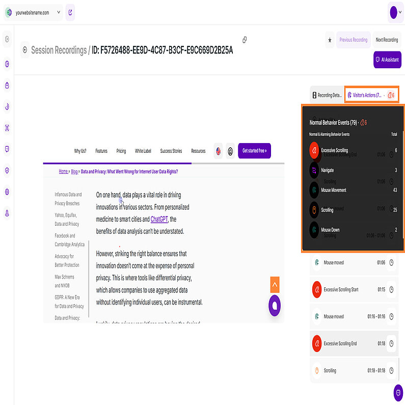 Înțelegerea parcursului vizitatorilor prin intermediul acțiunilor acestora