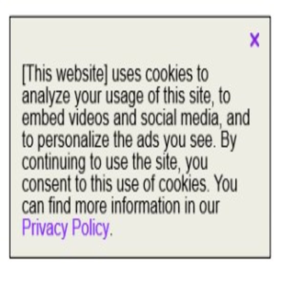 Cookie banner without opt out option