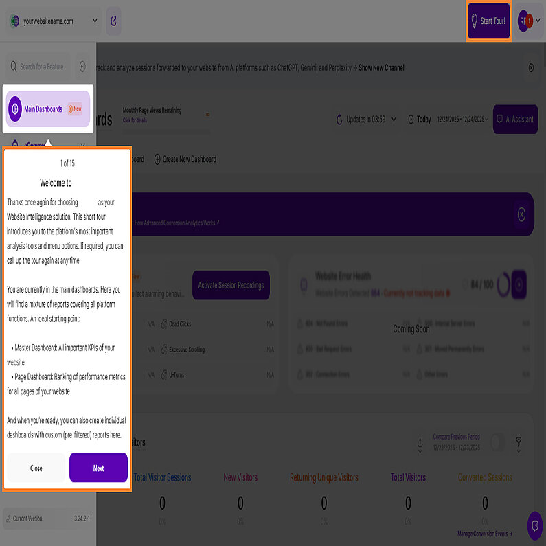 Faceți cunoștință cu puternicul nostru tablou de bord Tur de funcții Faceți cunoștință cu puternicul nostru tablou de bord Tur de funcții