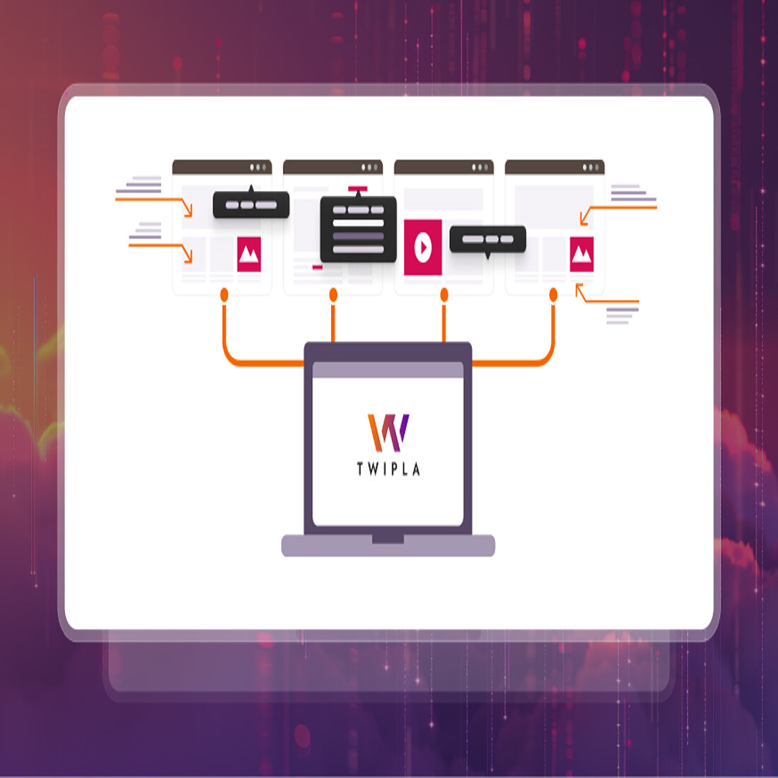 TWIPLA’s Enterprise Plan is fully customizable to match your structure, scale, and strategy Illustration of TWIPLA centralizing data from multiple websites into one dashboard