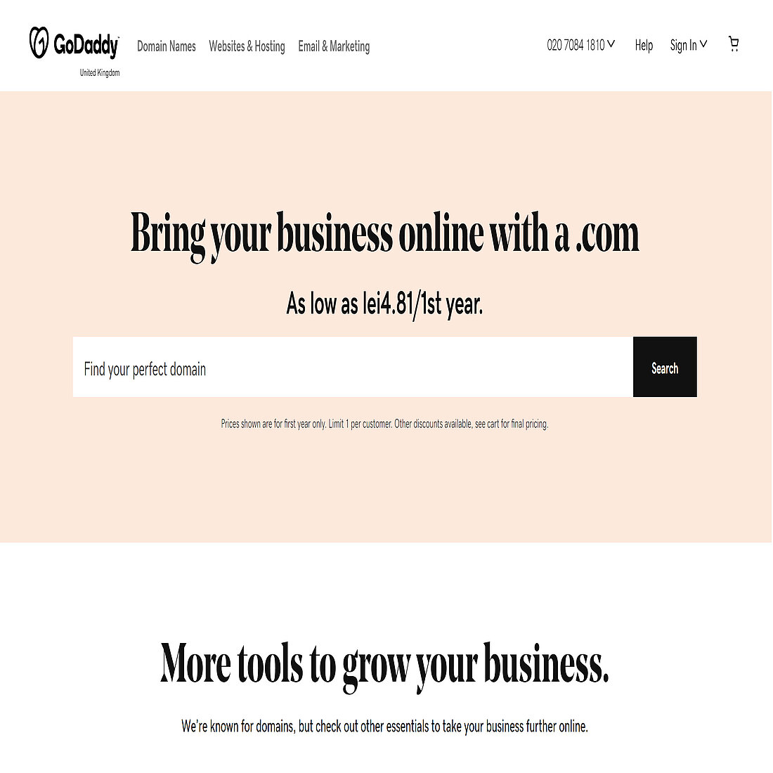 GoDaddy Website-Baukasten
