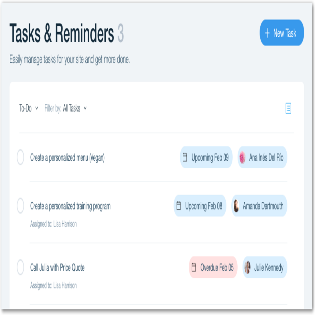 Wix Ascends - Tasks and Reports