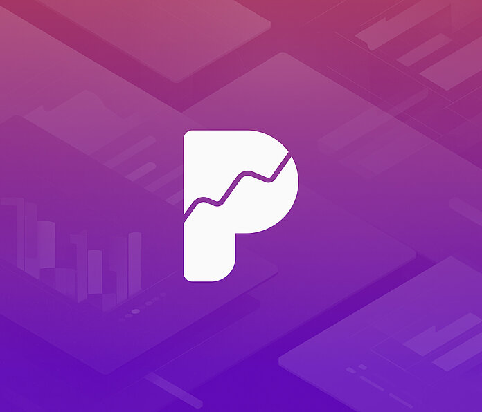 Ein abstraktes Bild, das Plausible Analytics mit einem zentrierten Logo darstellt