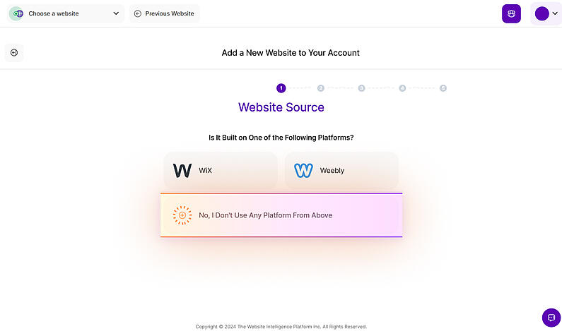Wählen Sie die Quelle der Website