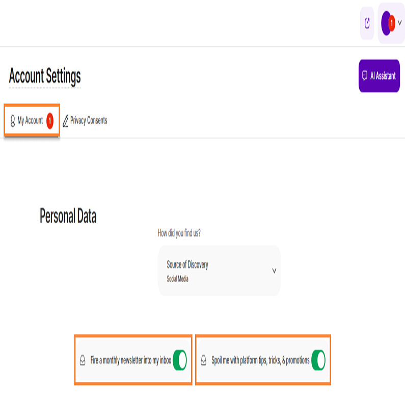 Einrichten Ihrer bevorzugten Benachrichtigungen