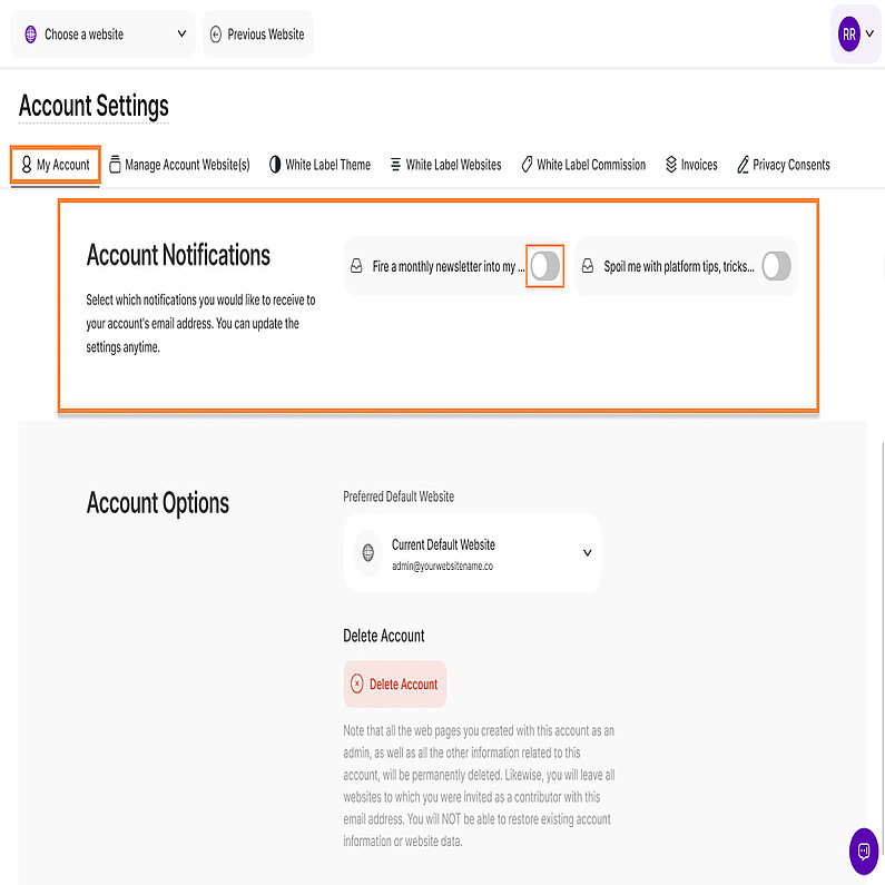 Setați notificările preferate Setați notificările preferate