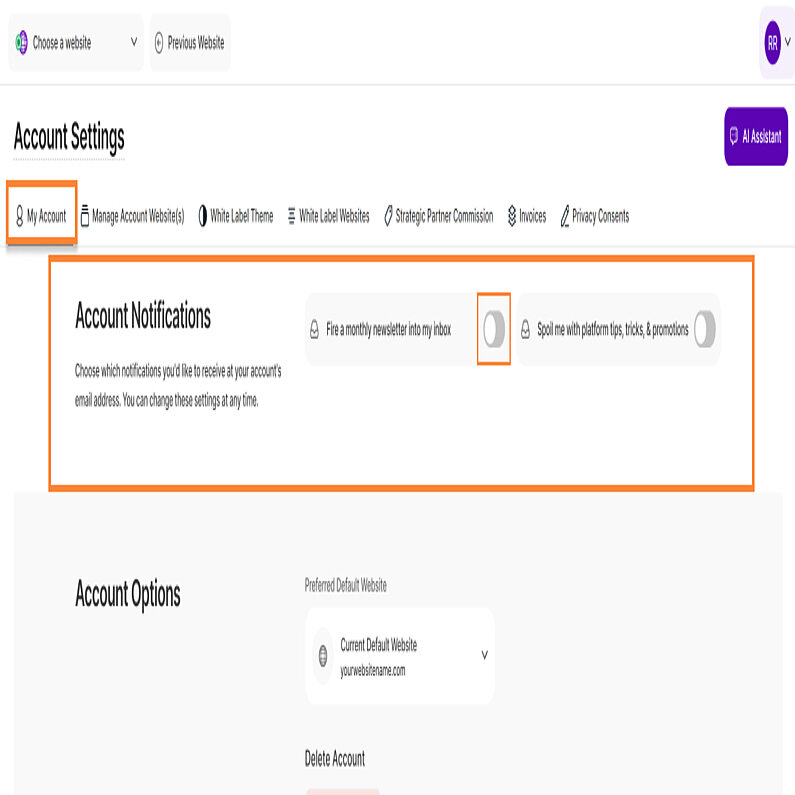Legen Sie Ihre bevorzugten Benachrichtigungen fest