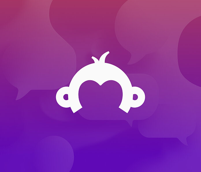 Ein abstraktes Bild, das SurveyMonkey mit einem zentrierten Logo darstellt