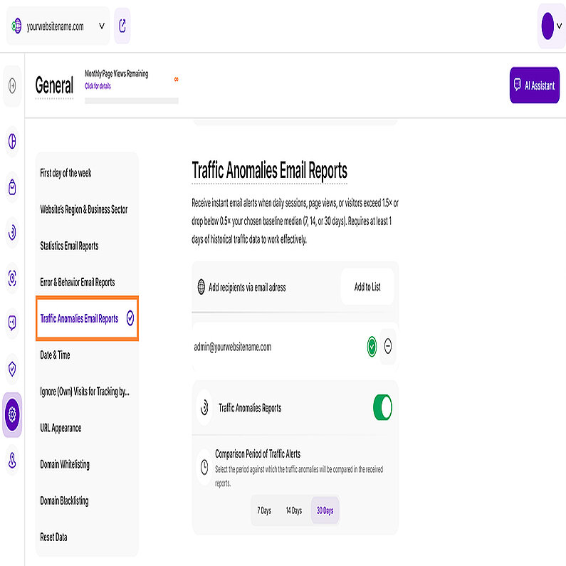 Manage Your Traffic Anomalies Email Reports Manage Your Traffic Anomalies Email Reports
