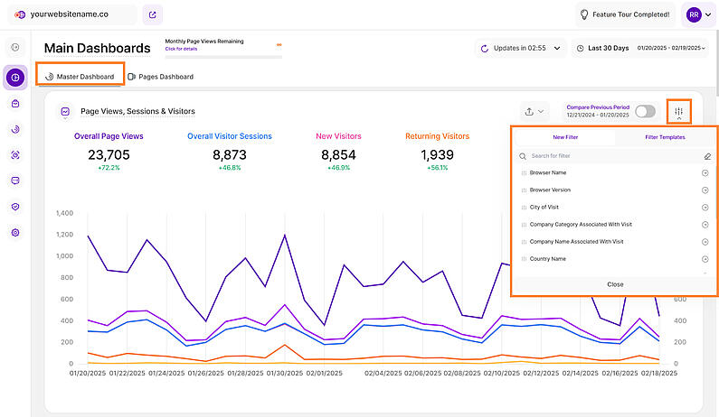 Finden Sie unsere wichtigsten Dashboard-Filter