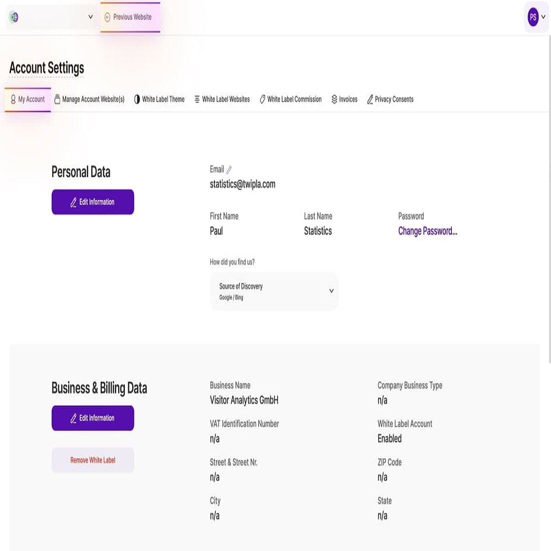 Verwenden Sie diese Schaltfläche, um die webseitenübergreifende Navigation noch einfacher zu machen TWIPLA verlinkte Website-Navigation