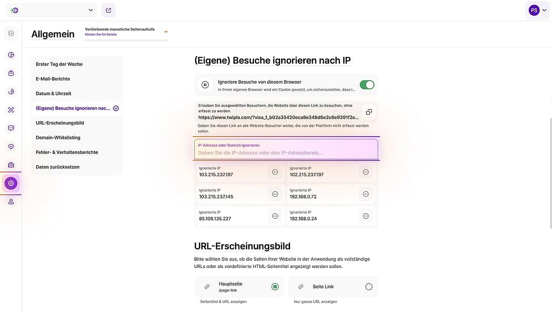 Ausschluss von IP-Adressen für präzise Website-Analysen