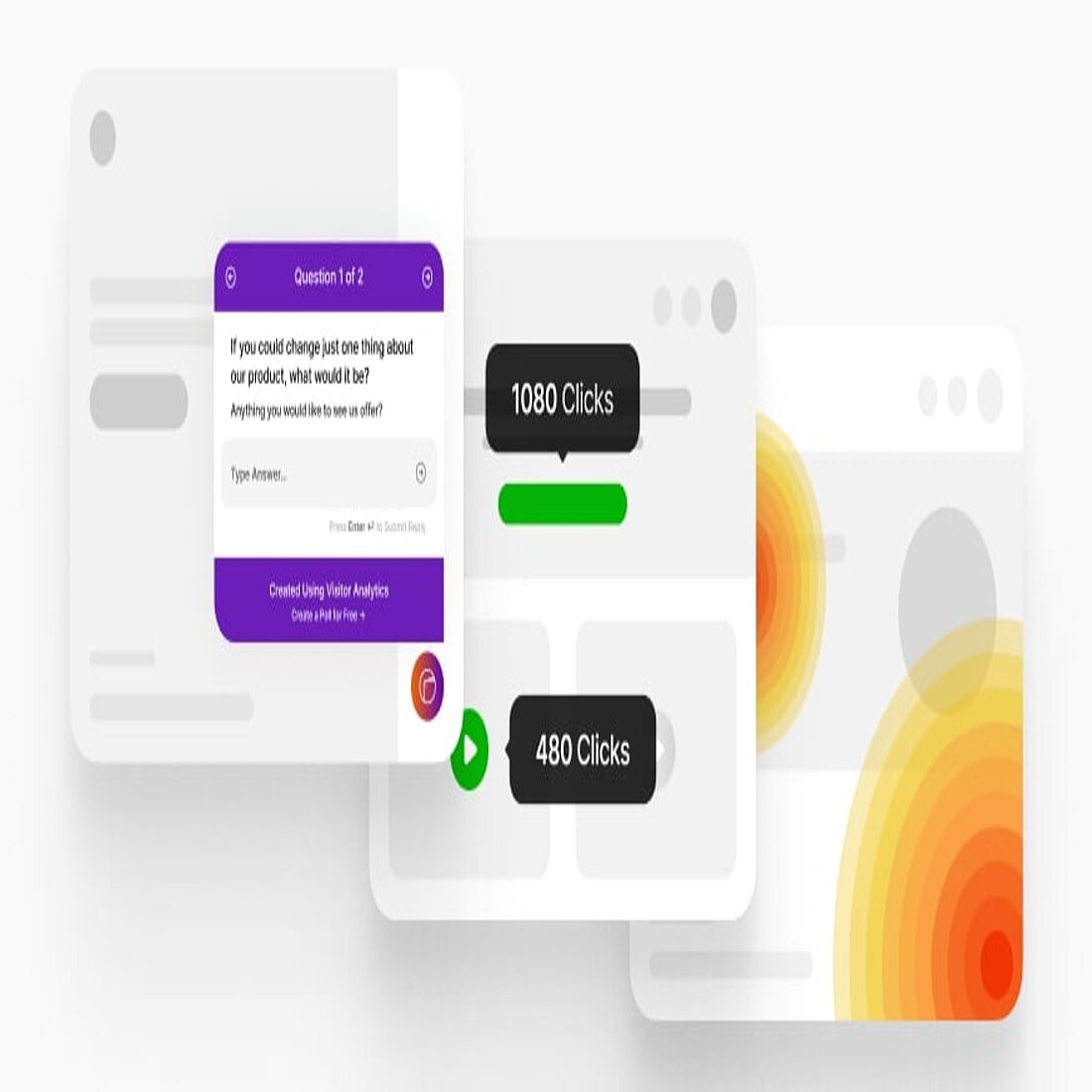 TWIPLA strengthens data analytics strategizing by offering tools that transform user behavior into actionable insights, enabling smarter, data-driven decisions Graphic visitor behavior analytics and survey tools