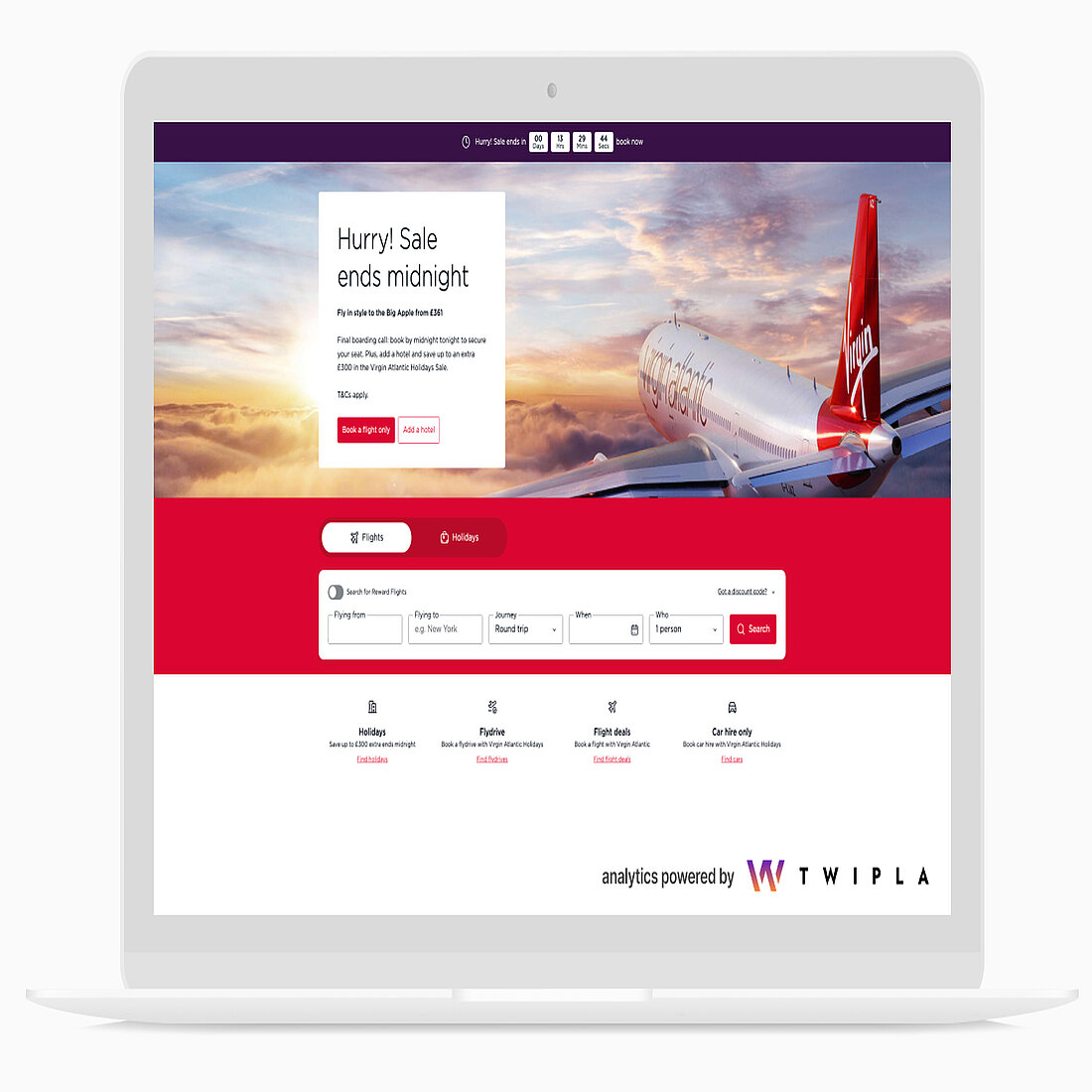 VAA verfügt über ein komplettes Website-Intelligence-Toolkit Virgin Atlantic und Website-Analysen