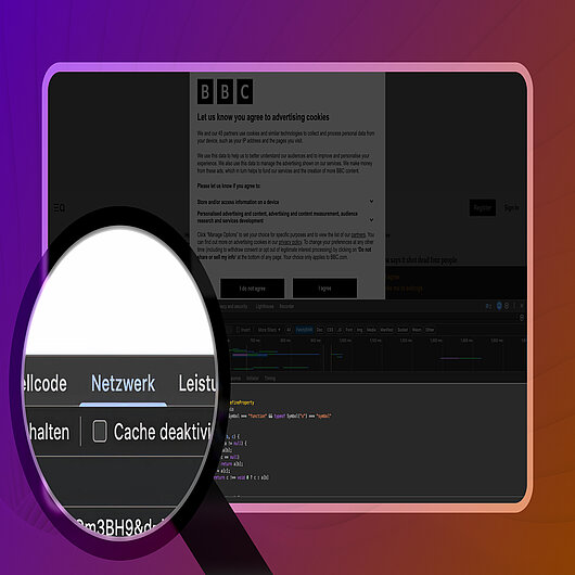 Browser-Entwickler-Tools zur Anzeige von Netzwerkaktivitäten und zur Überprüfung von Anfragen
